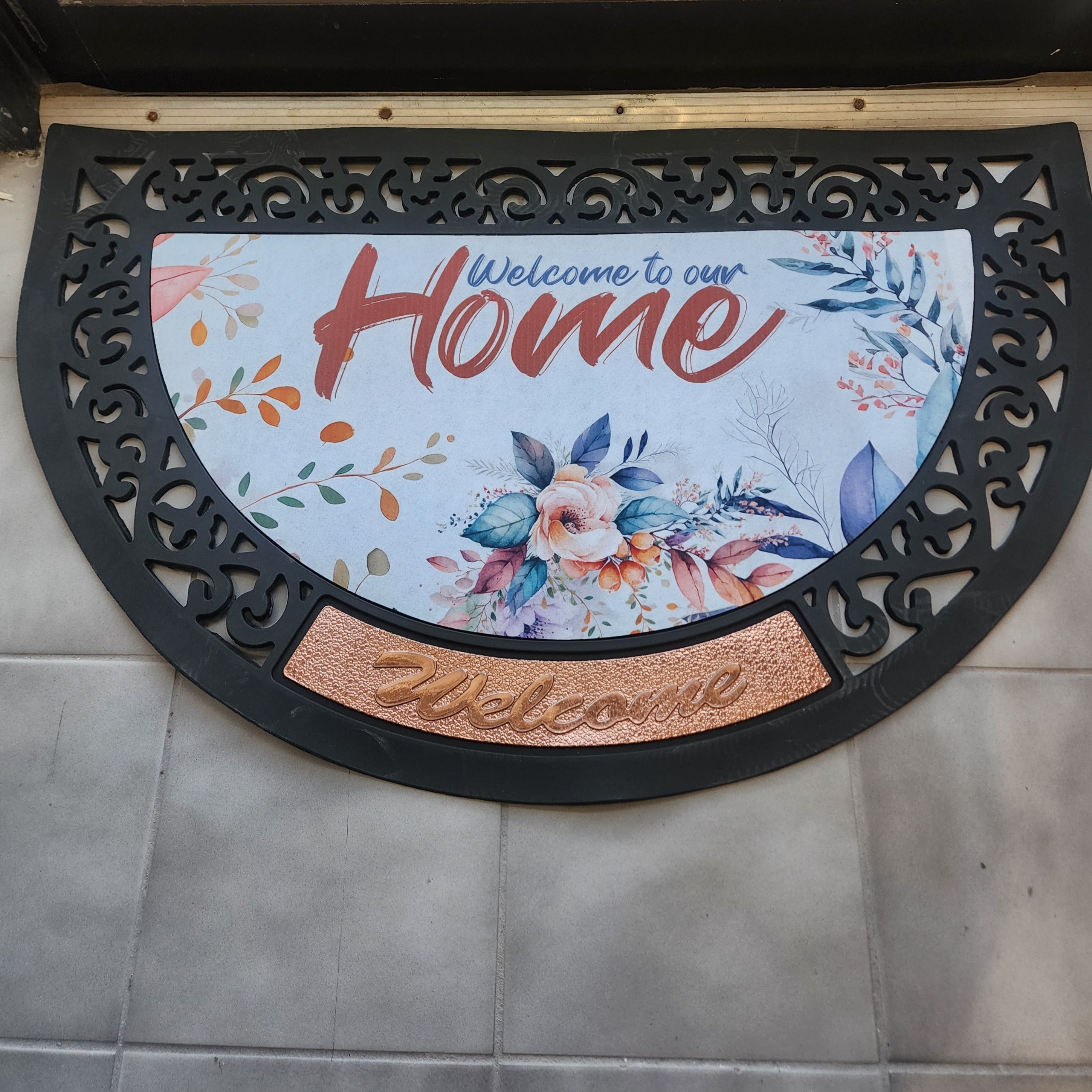 Customized Half Round Rubber Felt Door Mat