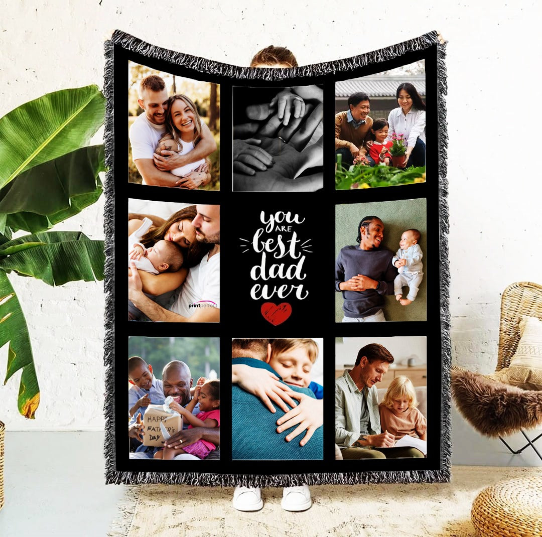 10 Panel Photo Blanket - You are the best dad ever