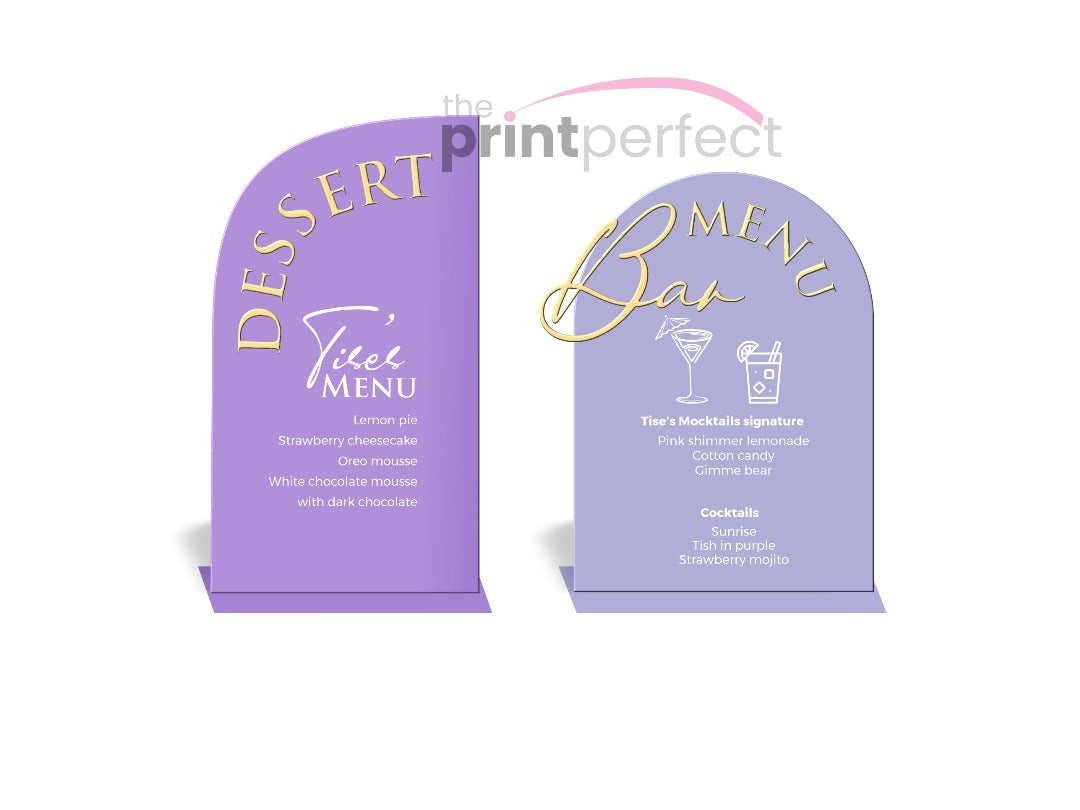 Acrylic Menu