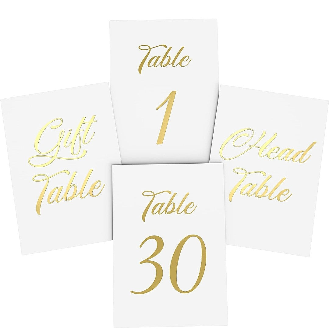Gold Foil Table Numbers