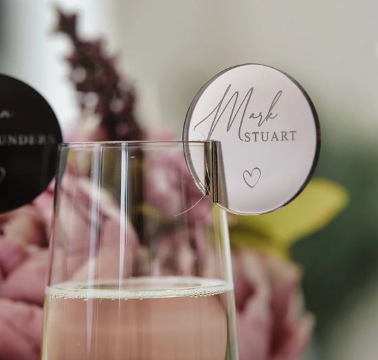 Acrylic Wine Glass Name Tag