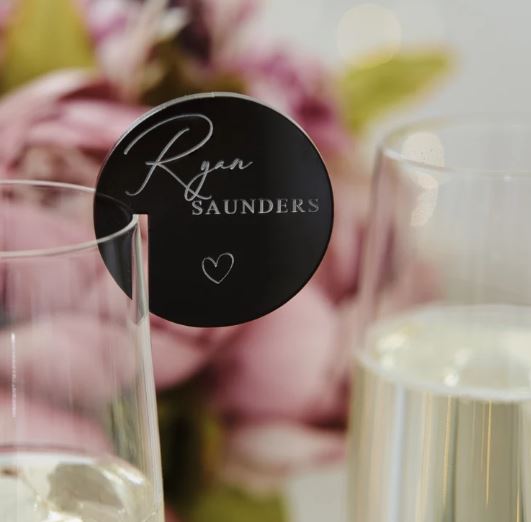 Acrylic Wine Glass Name Tag