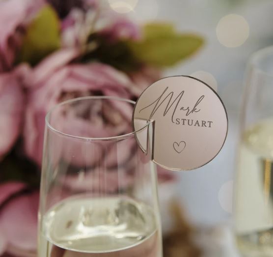 Acrylic Wine Glass Name Tag