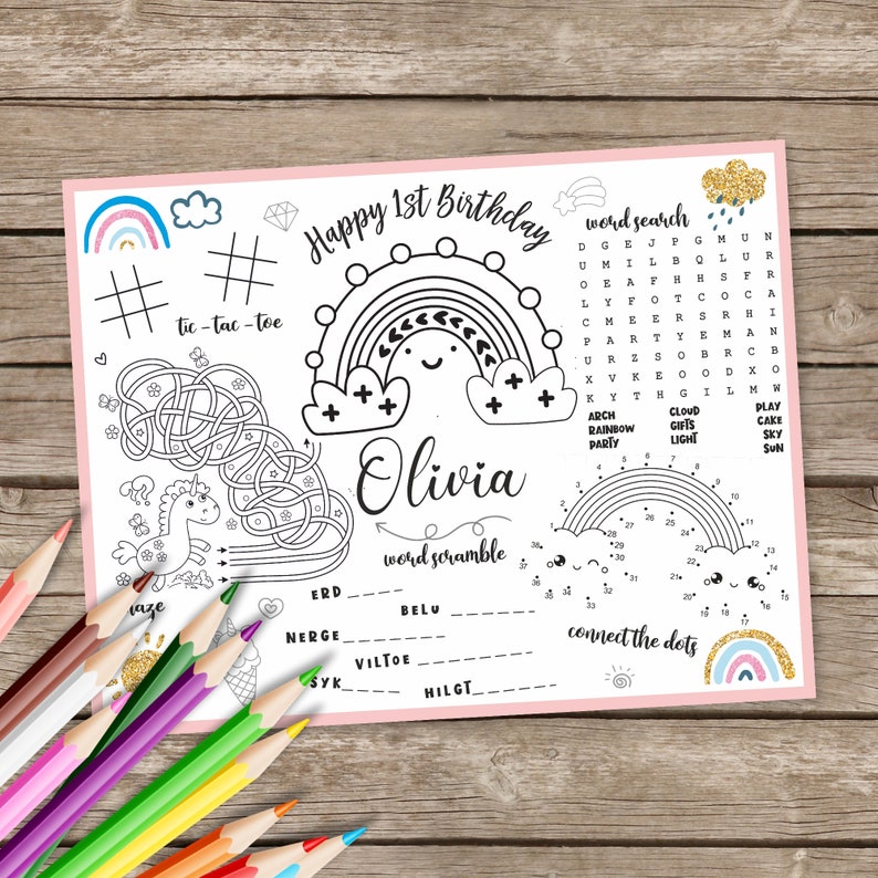 Personalized Activity Placemat
