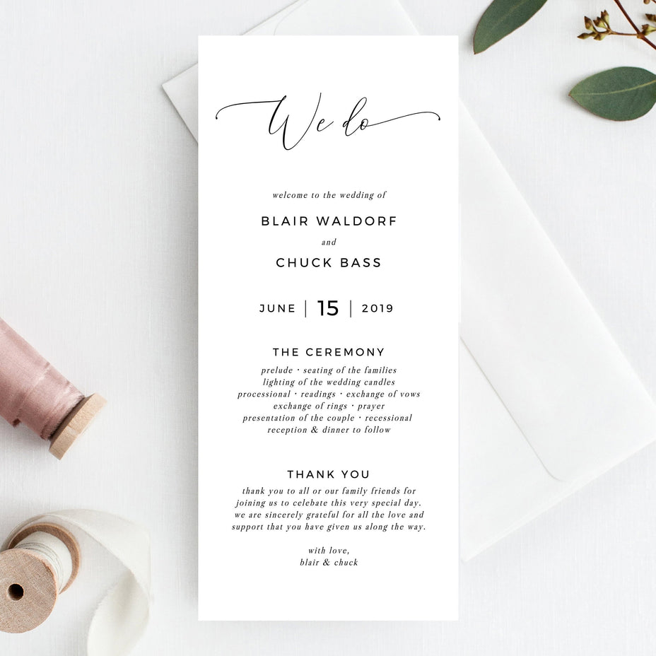 Standard Menu Card