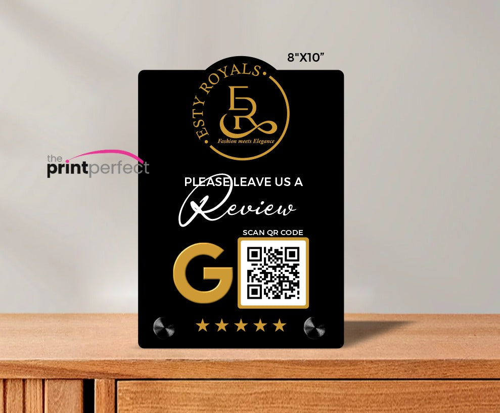 Luxury Freestanding Acrylic QR & NFC Business Sign