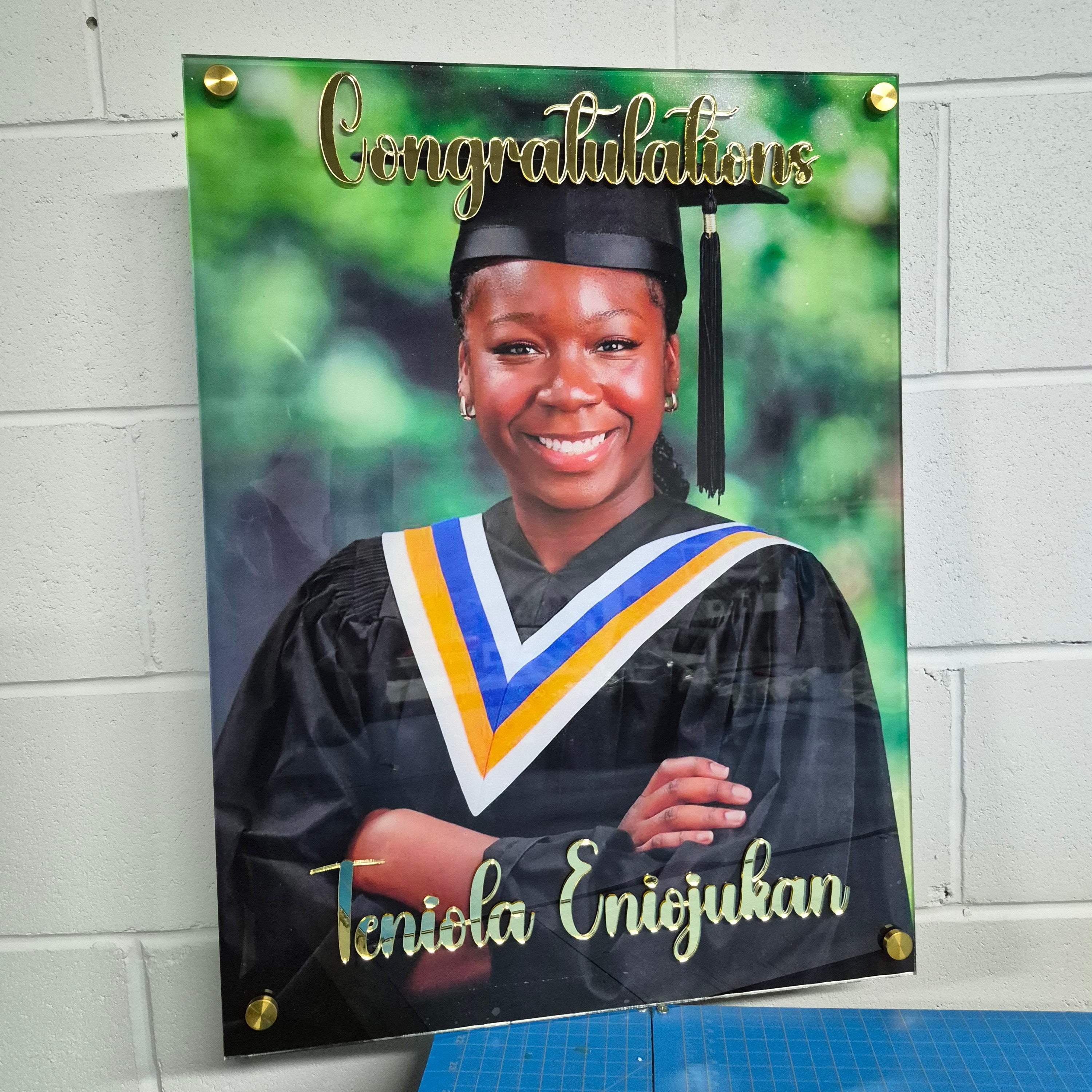 The Signature Acrylic Frame™ – Custom Photo with Gold Detailing