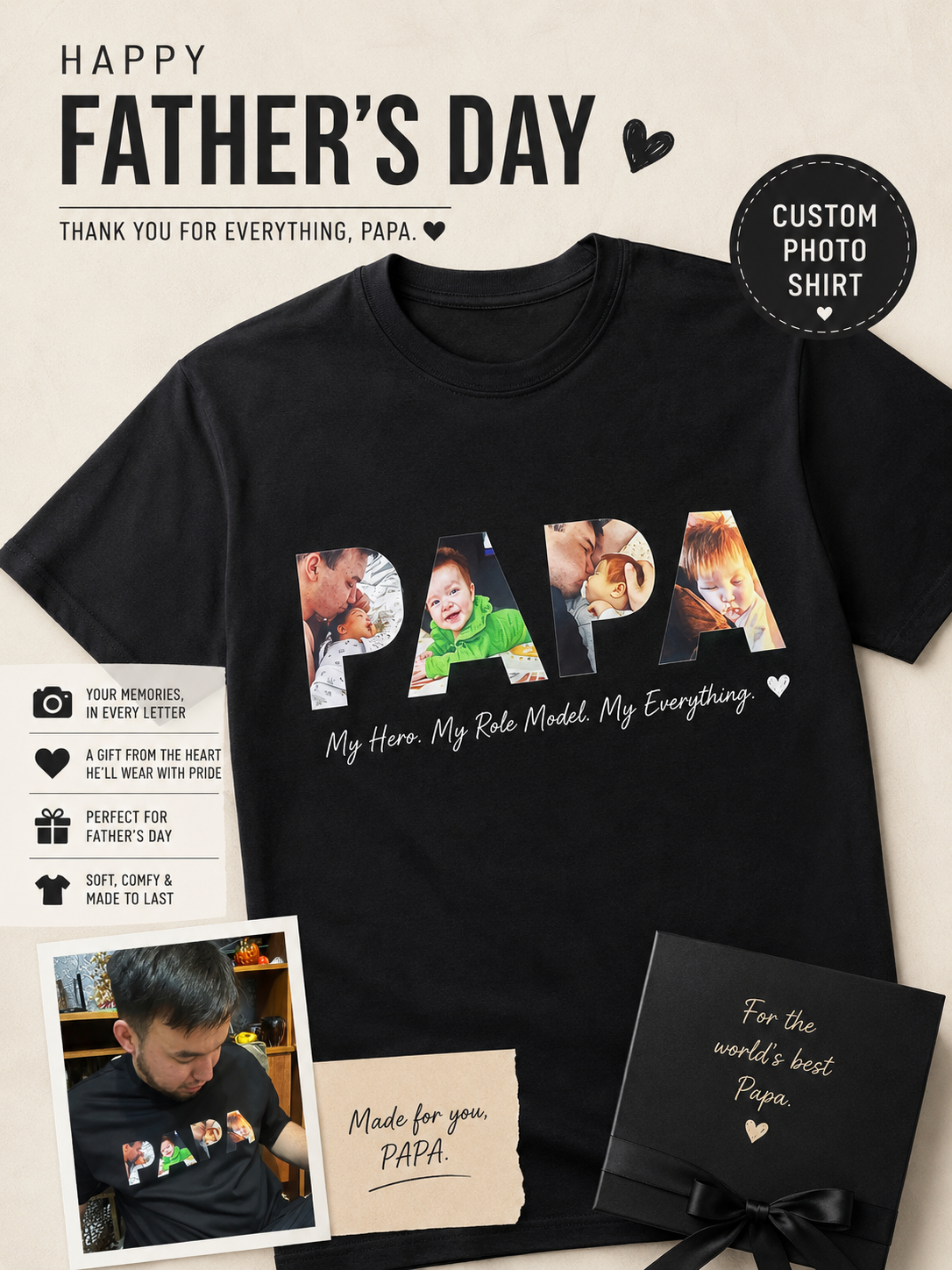 Make Father’s Day unforgettable with our custom photo Daddy shirts!