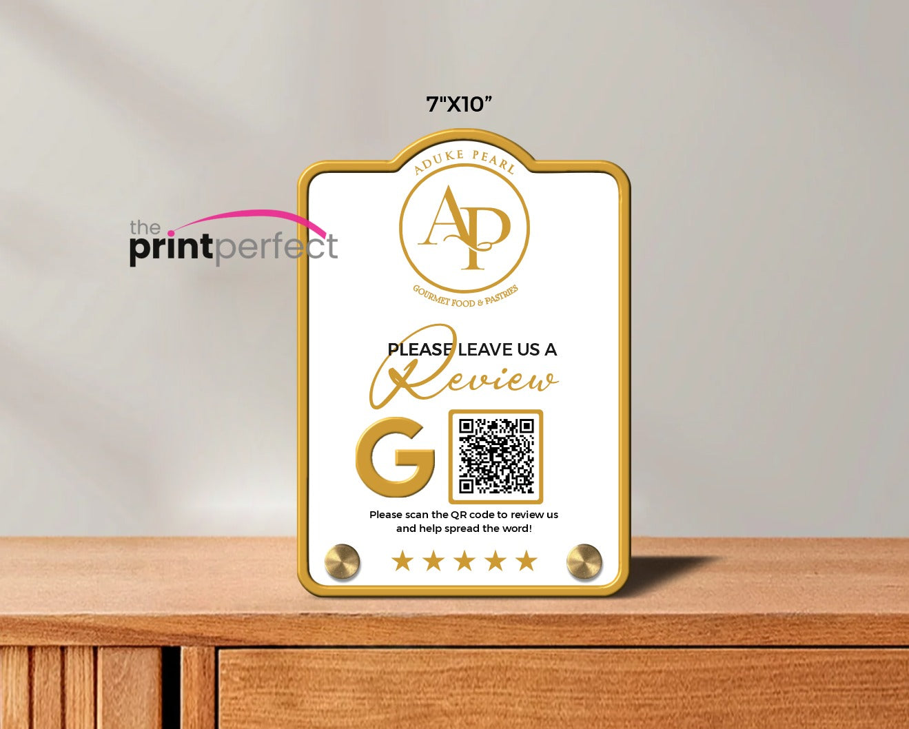 Luxury Freestanding Acrylic QR & NFC Business Sign