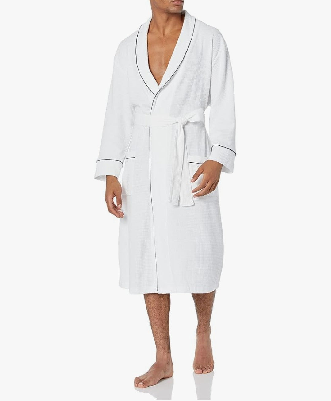Embroidered Waffle Bathrobe