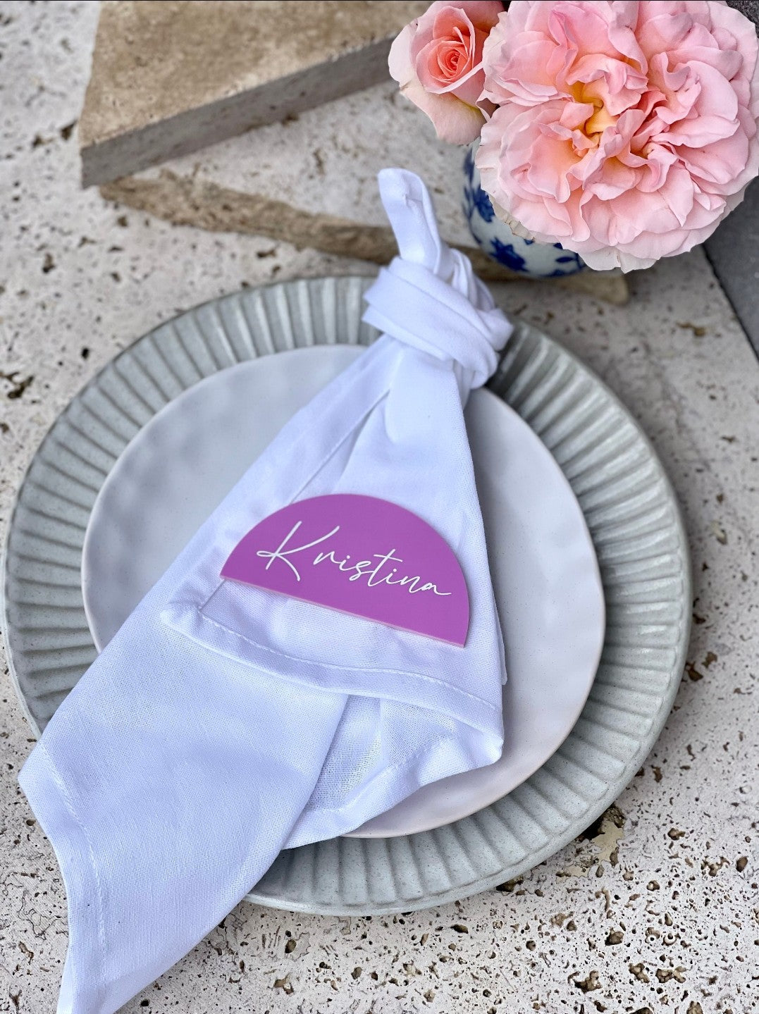Name Place Cards | Semi-Circle Acrylic