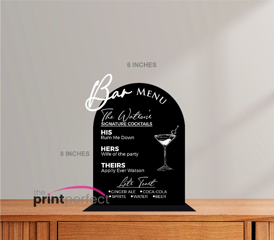 Acrylic Menu