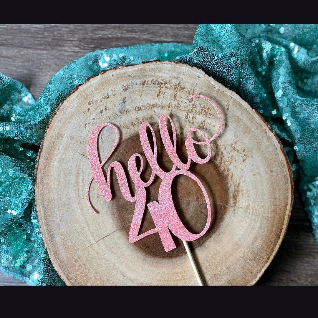 Custom Glitter Cake Topper
