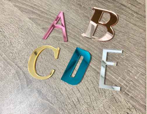 Mirrored Acrylic Individually Cut Letters