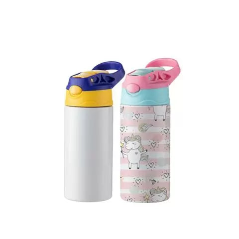 Customized 12oz Kids Stainless Steel Bottle with Silicon Straw Cap