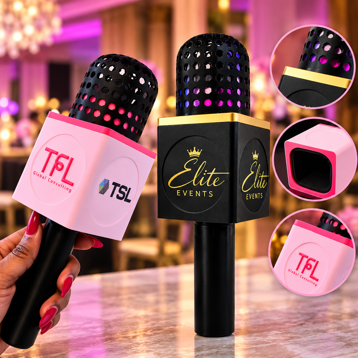 Custom Microphone Flag – Personalized Logo Mic Holder