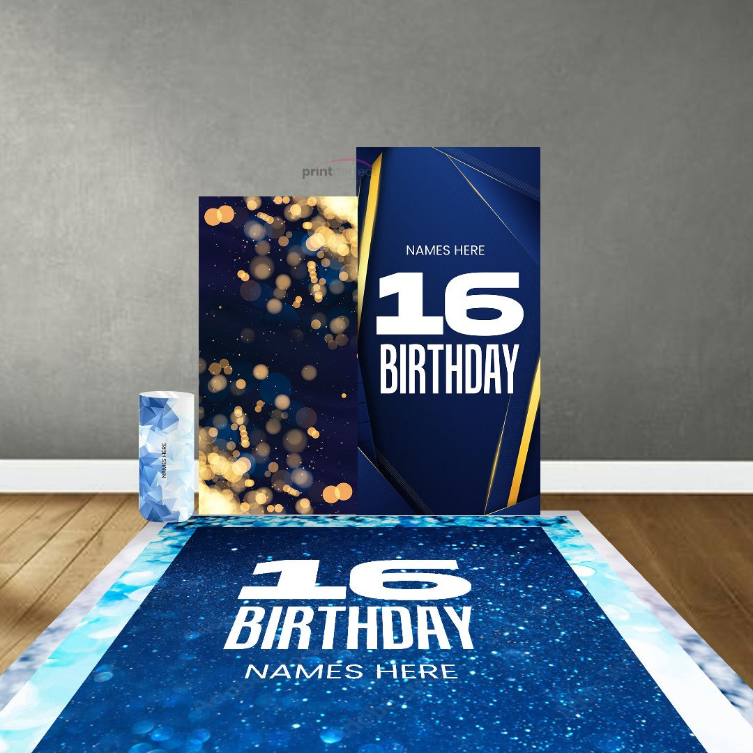 Navy Blue 16th Birthday Theme