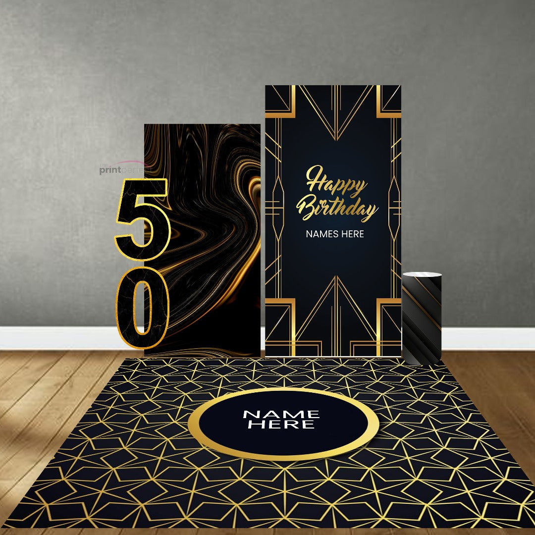 Black & Gold 50th Birthday Theme