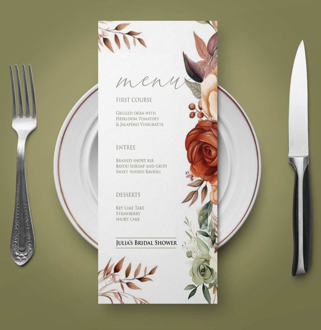 Standard Menu Card