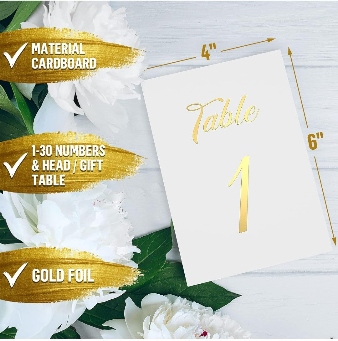 Gold Foil Table Numbers