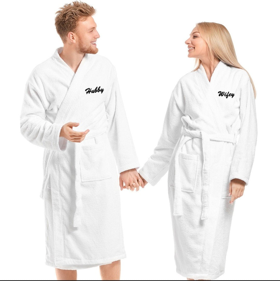 Embroidered Terry Bathrobe