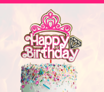 3D Tiara Crown Happy Birthday Cake Topper