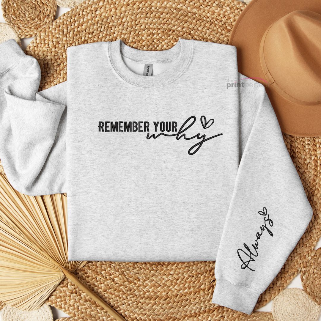 Remember Your Why (embroidery)