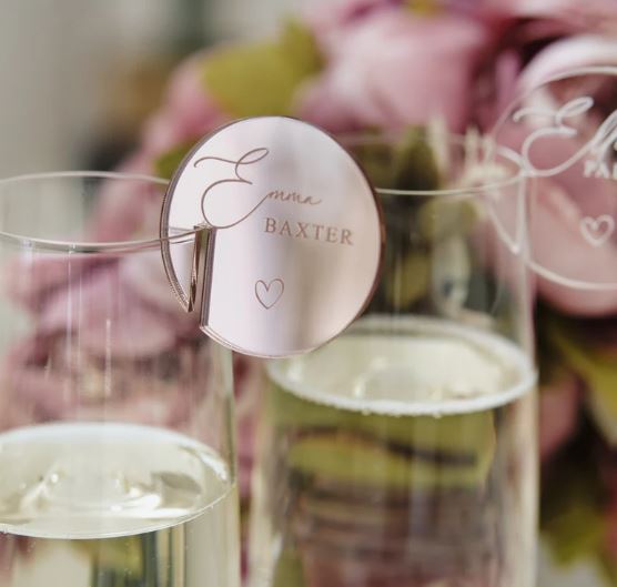 Acrylic Wine Glass Name Tag