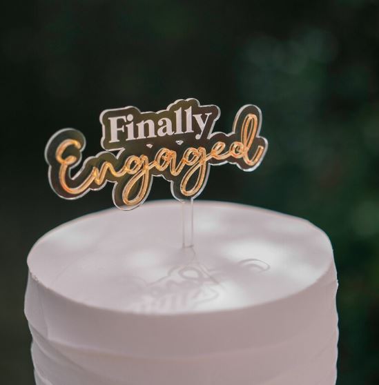 Finally Engaged Acrylic Cake Topper