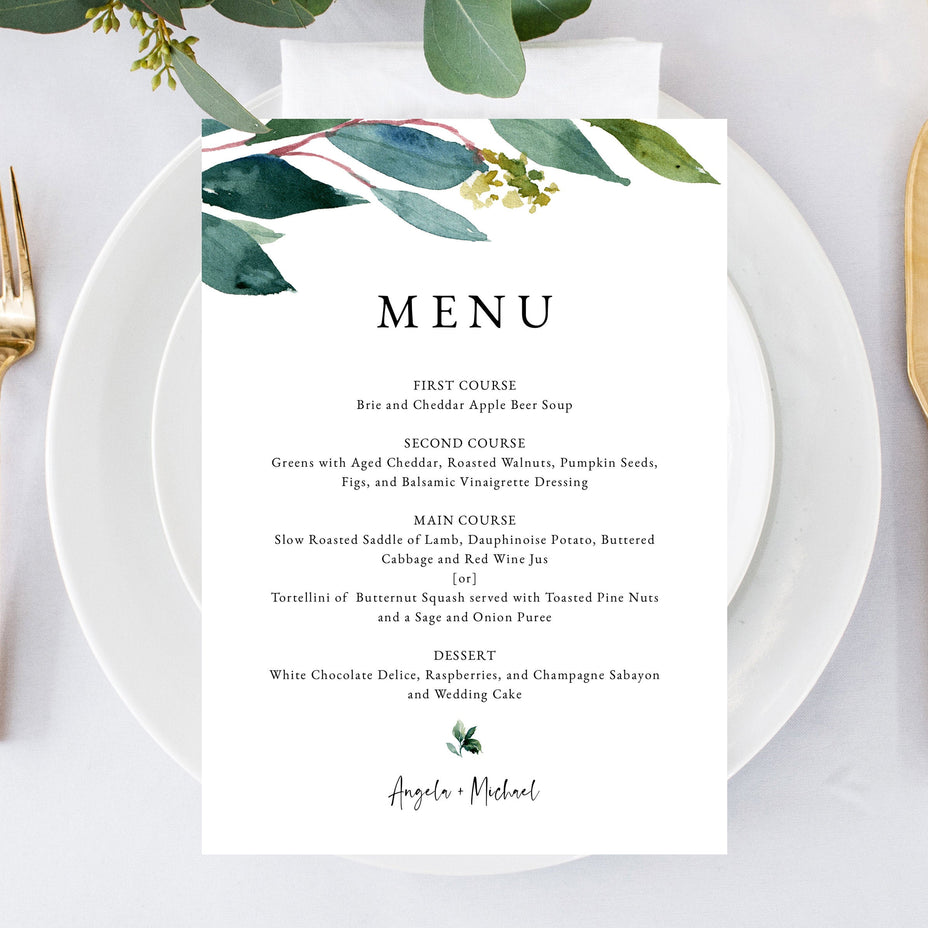 Standard Menu Card