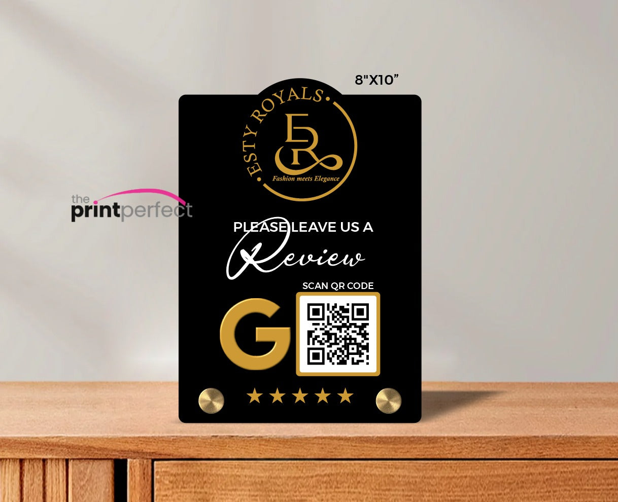 Luxury Freestanding Acrylic QR & NFC Business Sign