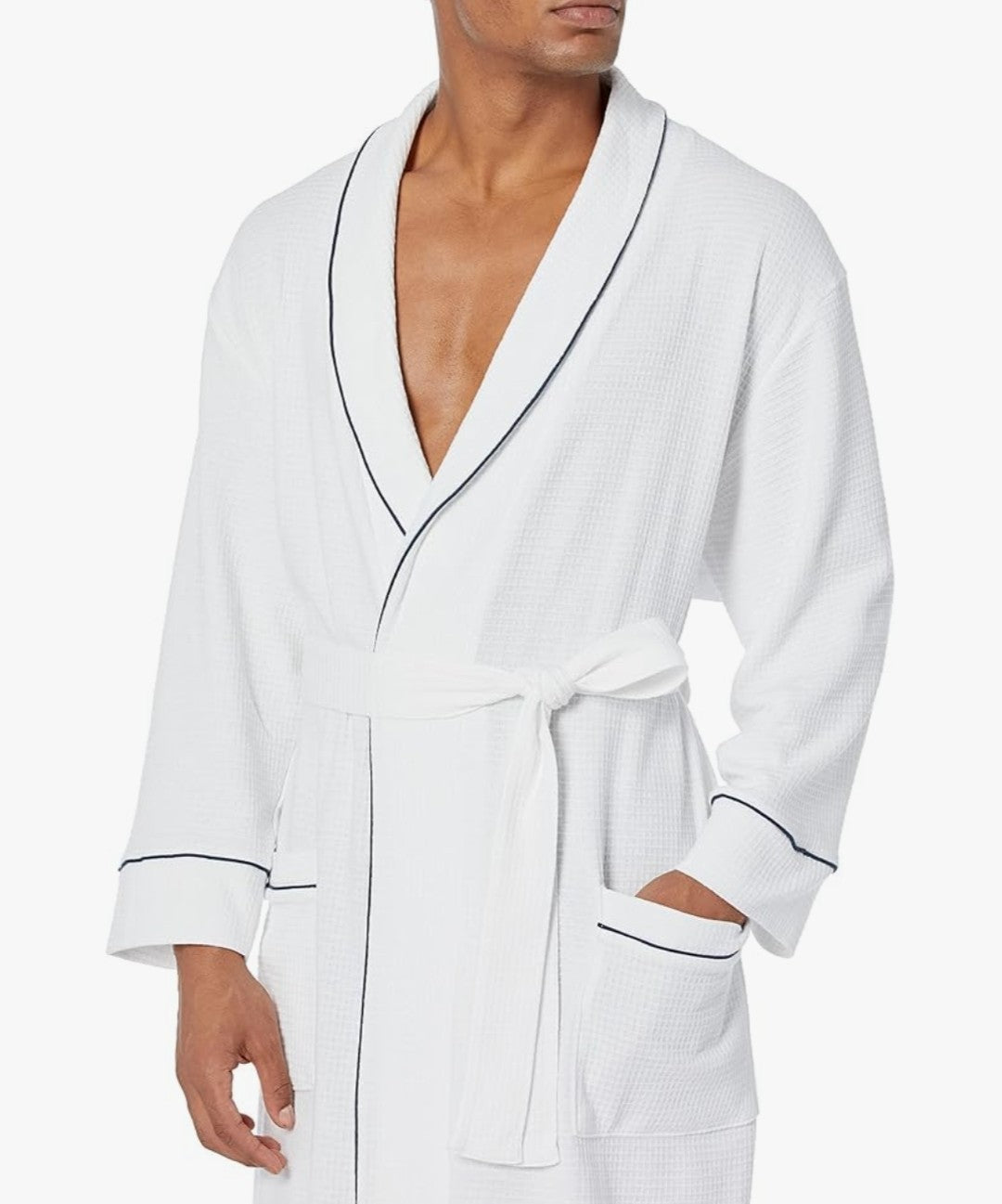 Embroidered Waffle Bathrobe