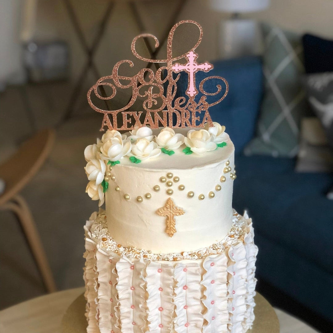 Custom Glitter Cake Topper