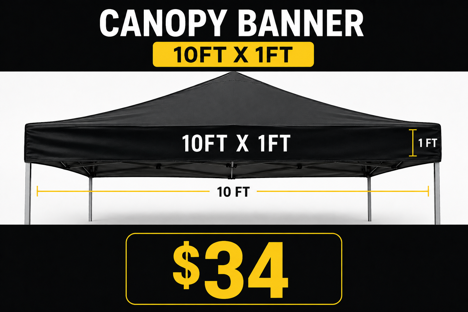 10FT x 1FT Custom Canopy Banner