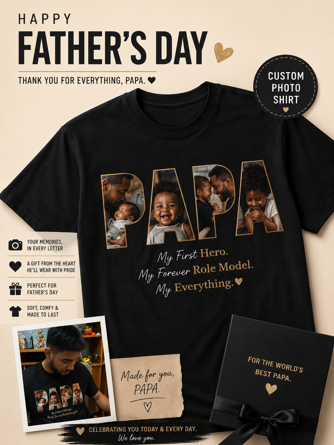 Make Father’s Day unforgettable with our custom photo Daddy shirts!