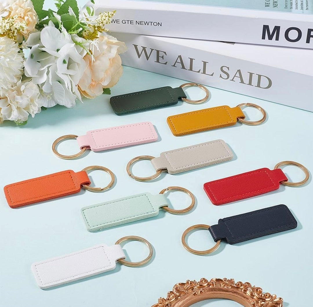 Engraved Leather Keychain