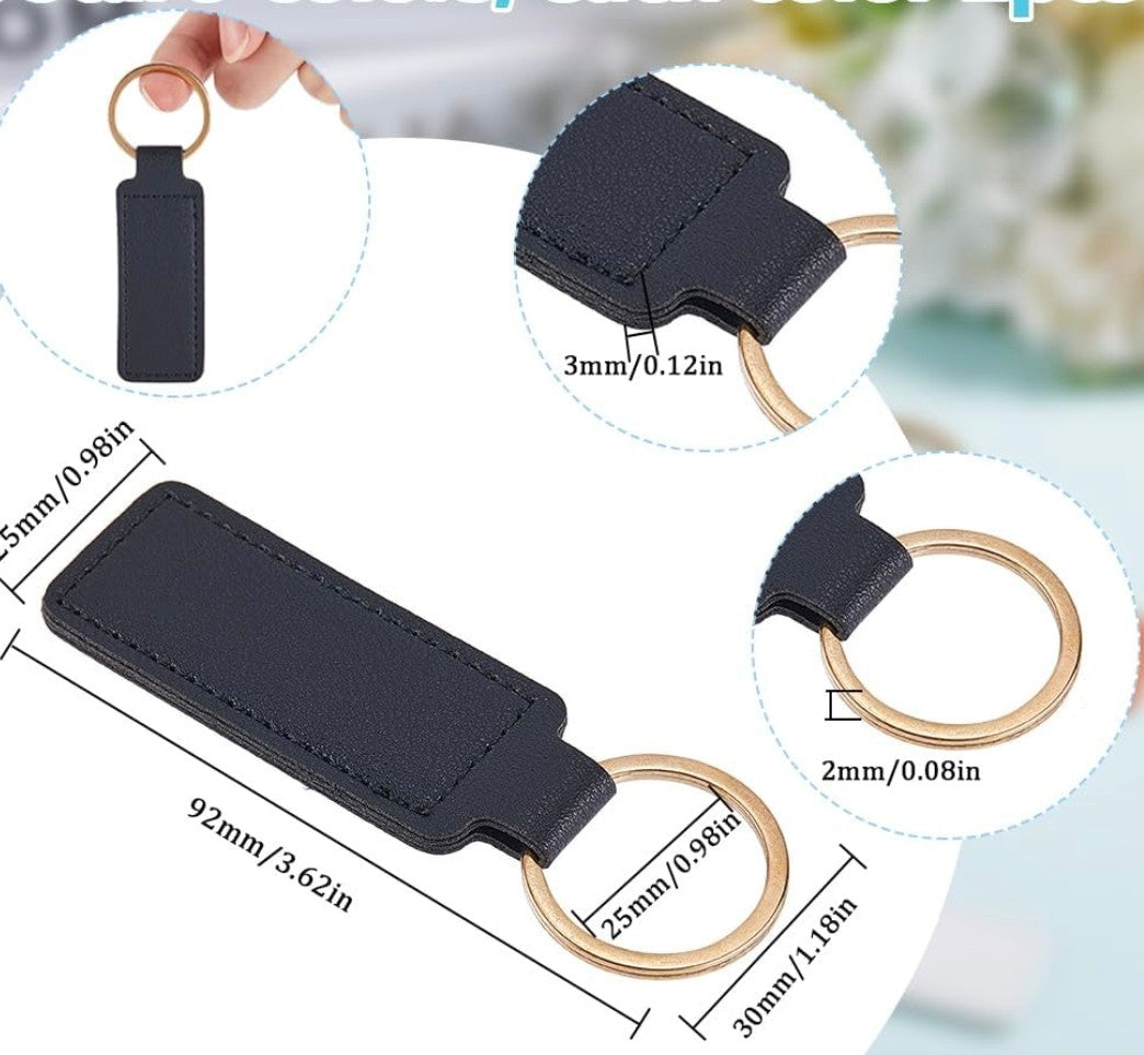 Engraved Leather Keychain