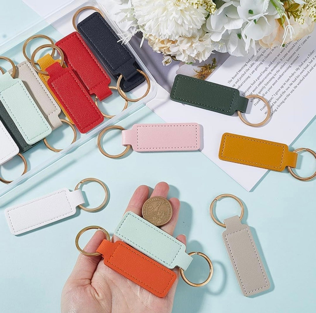 Engraved Leather Keychain