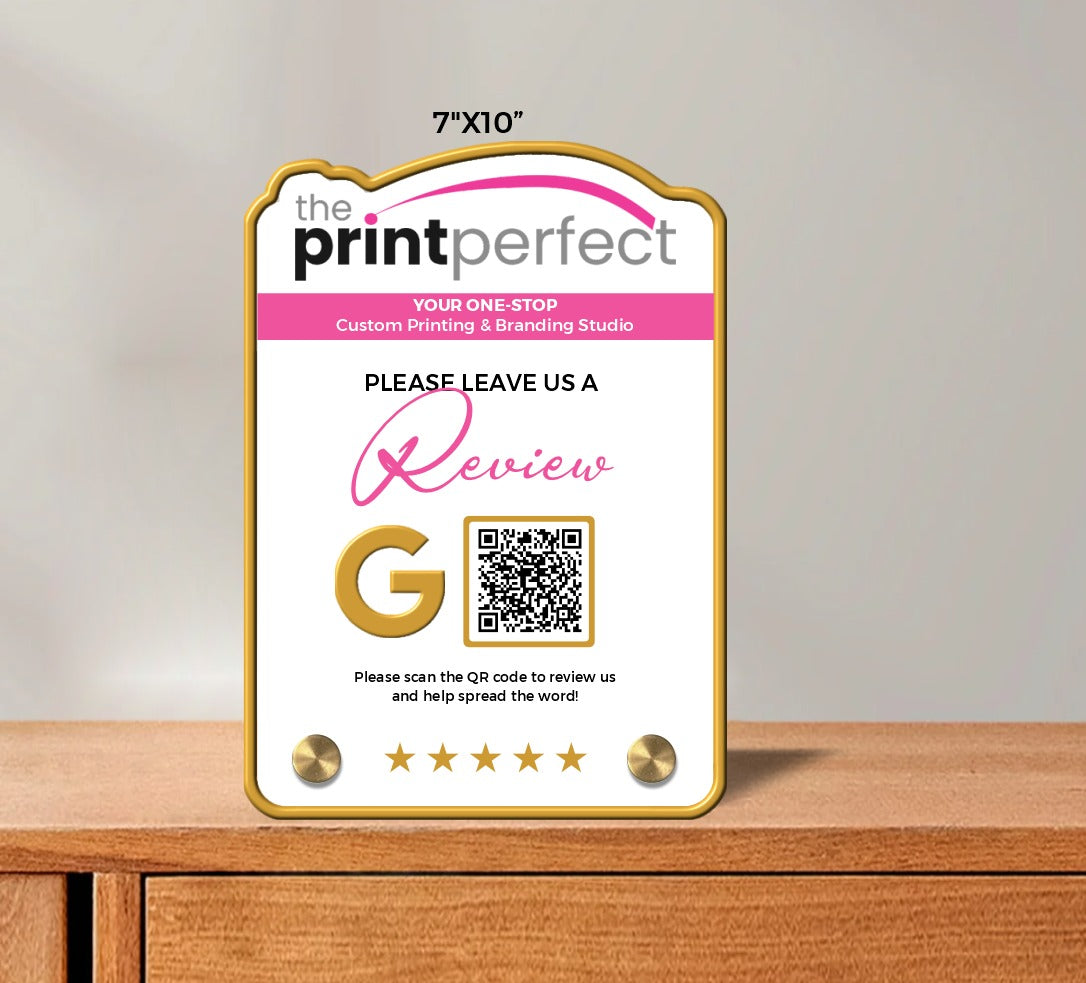 Luxury Freestanding Acrylic QR & NFC Business Sign