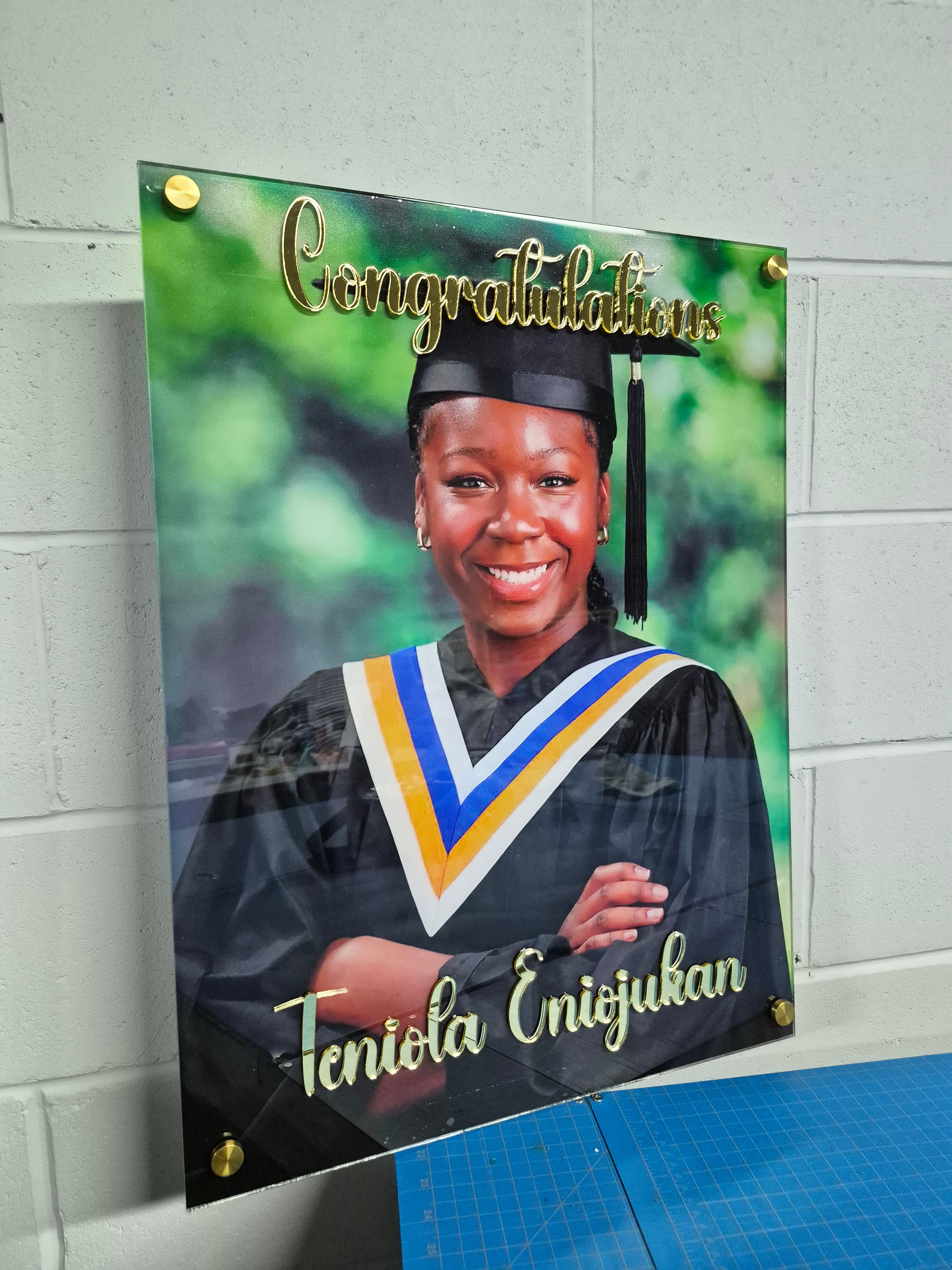The Signature Acrylic Frame™ – Custom Photo with Gold Detailing